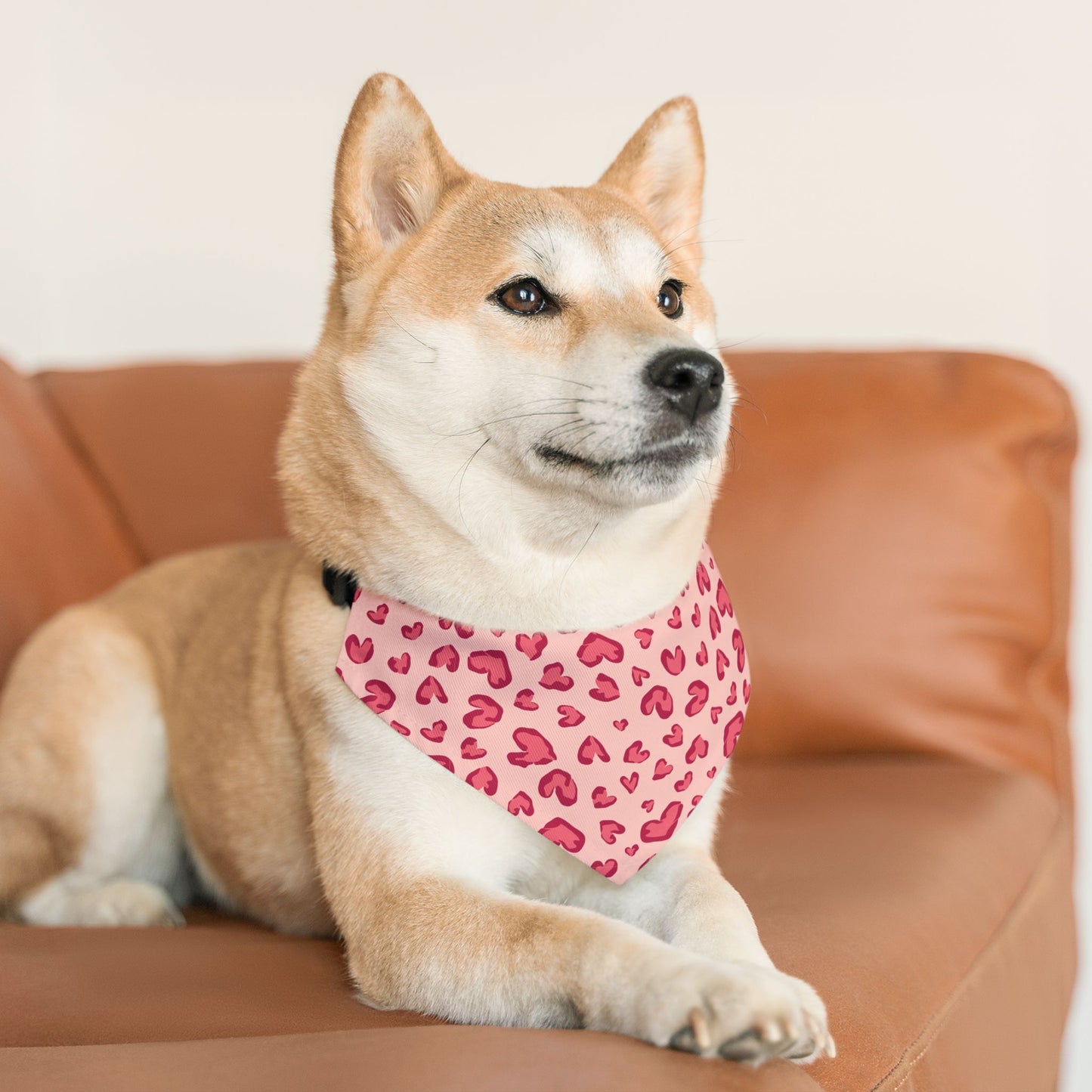 Valentine's Cheetah Bandana Collar