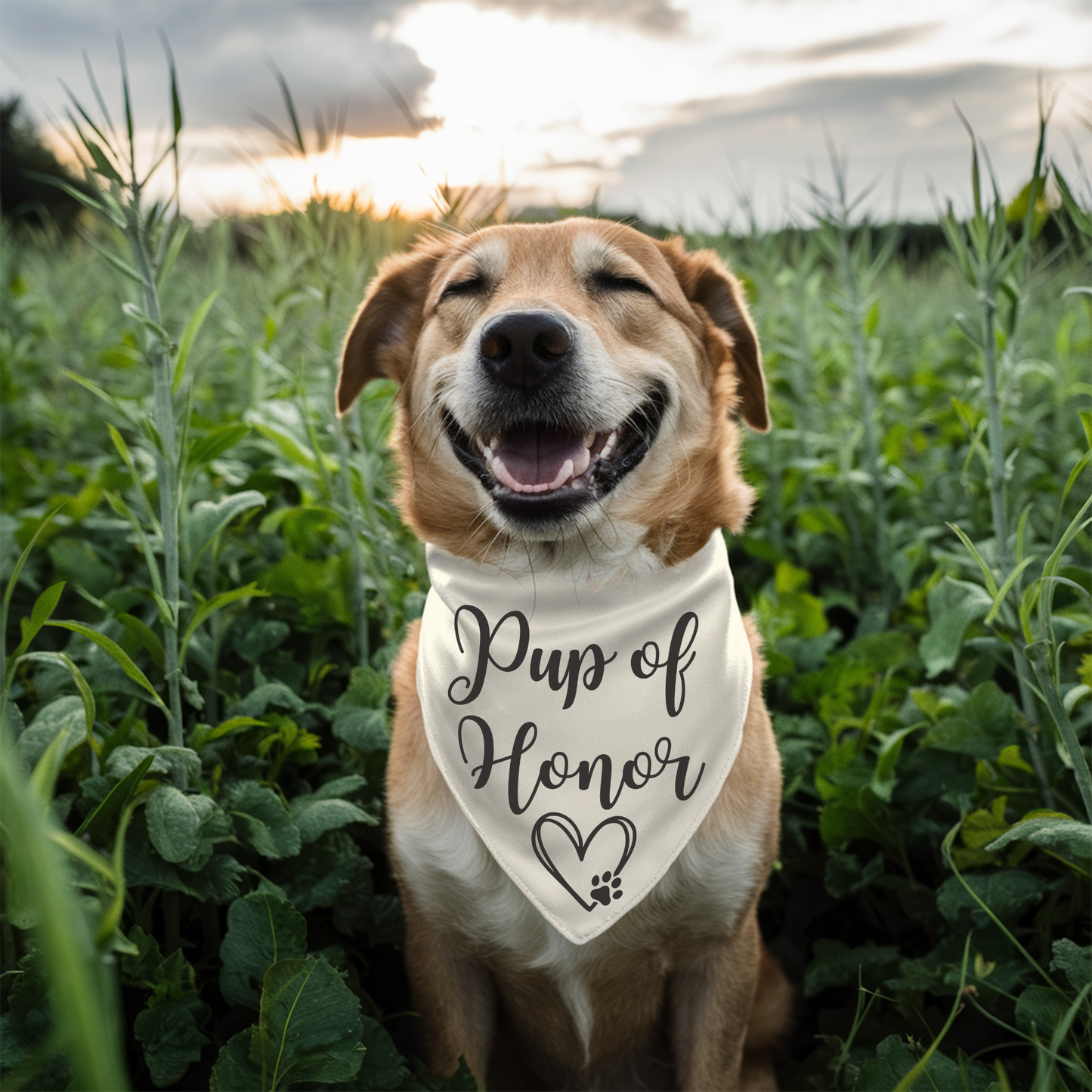 Pup of Honor Tie On Bandana